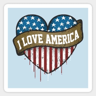 I love America heart Magnet